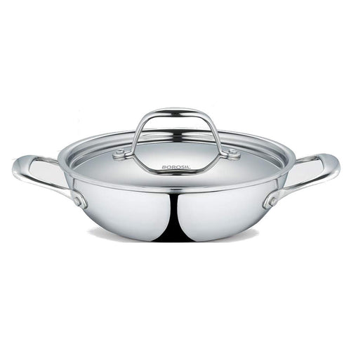 Borosil Cookfresh Stainless Steel Five-Ply Kadai 20 cm CFKD20SS21 