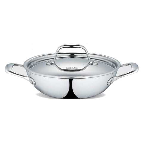 Borosil Cookfresh Stainless Steel Five-Ply Kadai 24 cm CFKD24SS21 