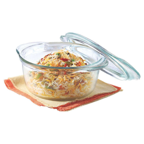 Borosil Deep Round Casserole With Flat Glass Lid 1.75 Litre IH22CA13701 