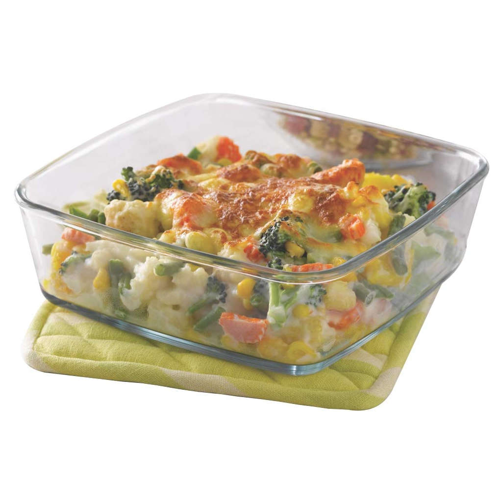 Borosil Square Baking Dish Without Handle 1.6 Litre IH22DH13216 