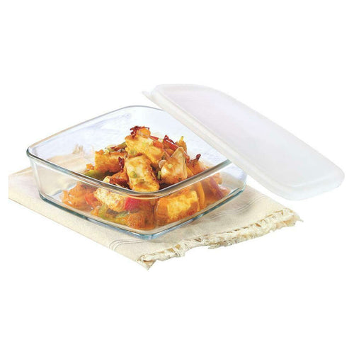 Borosil Square Baking Dish With Plastic Lid 800 ml IH22DH17180 