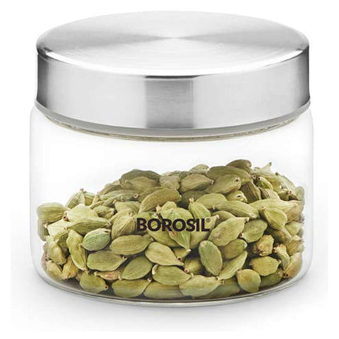 Borosil Endura Airtight Glass Storage Jar With Stainless Steel Lid 350 ml BVVGJRSS350 