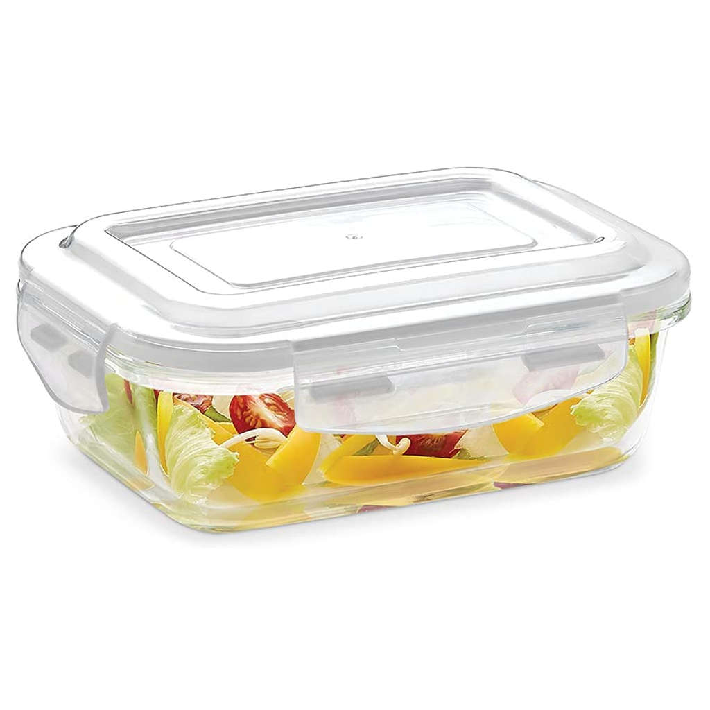 Borosil Klip N Store Rectangular Glass Storage Container 640ml ICYGCHLS640 