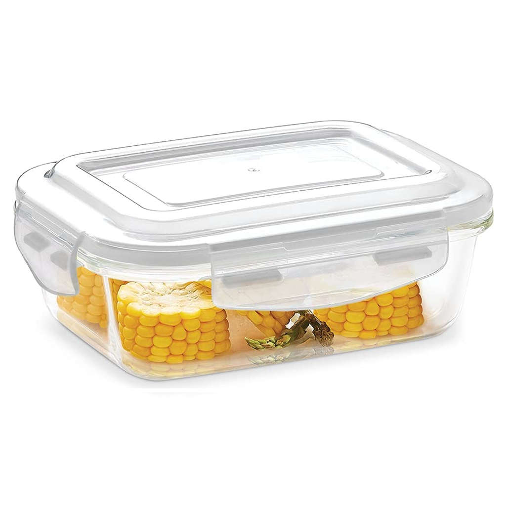 Borosil Klip N Store Rectangular Glass Storage Container 1.04 Litre ICYGCHLS104 