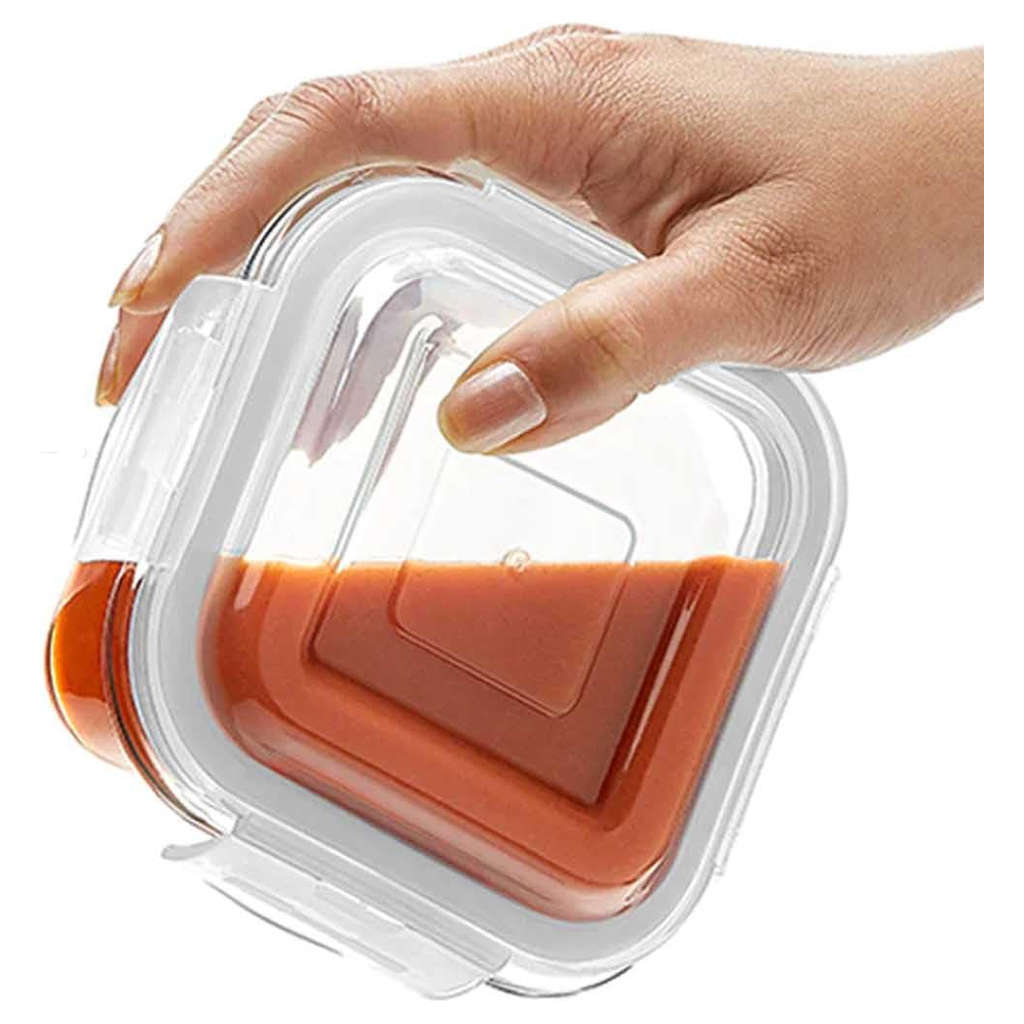 Borosil Klip N Store Square Glass Storage Container 320 ml ICYGCHSS320