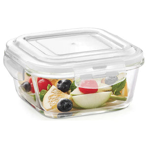 Borosil Klip N Store Square Glass Storage Container 800 ml ICYGCHSS800 