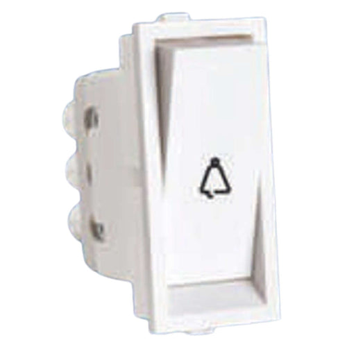 Orbit Express Modular Series Rocker 10A Flat Bell Push Switch 1 Module White 1411-C 