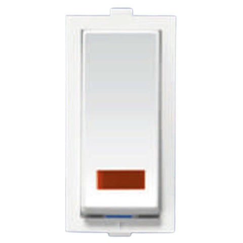 Orbit Express Modular Series Dimple 10A 1 Way Switch With Indicator 1 Module White 4006 