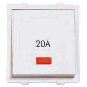 Orbit Express Modular Series Rocker 20A 1 Way Switch With Indicator 2 Module White 1423-A 