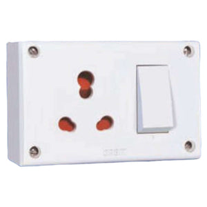 Orbit Vento Series 6/16A Combined Switch Socket Junction Box With Safety Shutter 1127 